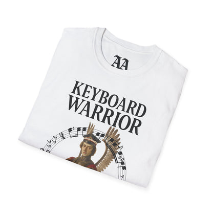 Chopin dressed as a winged hussar labelled keyboard warrior with excerpt from his A-flat polonaise T Shirt__White__folded