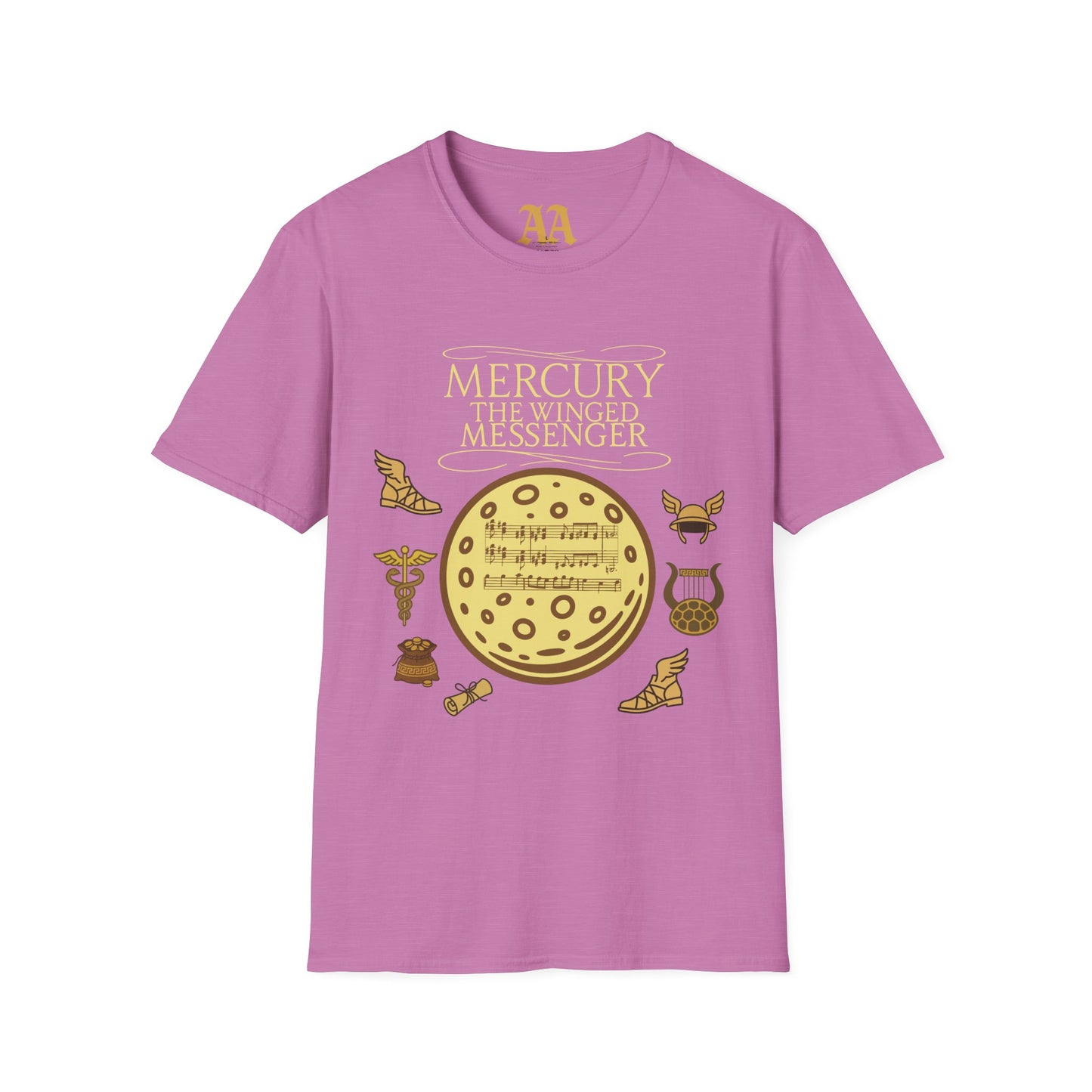 Holst Mercury sheet music astrological symbols T Shirt__Heather Radiant Orchid__hanging