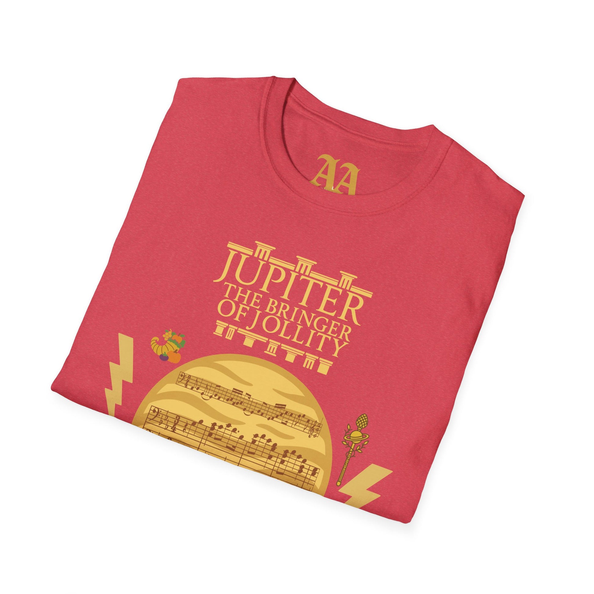 Holst Planet's Jupiter T shirt__Heather Red__folded
