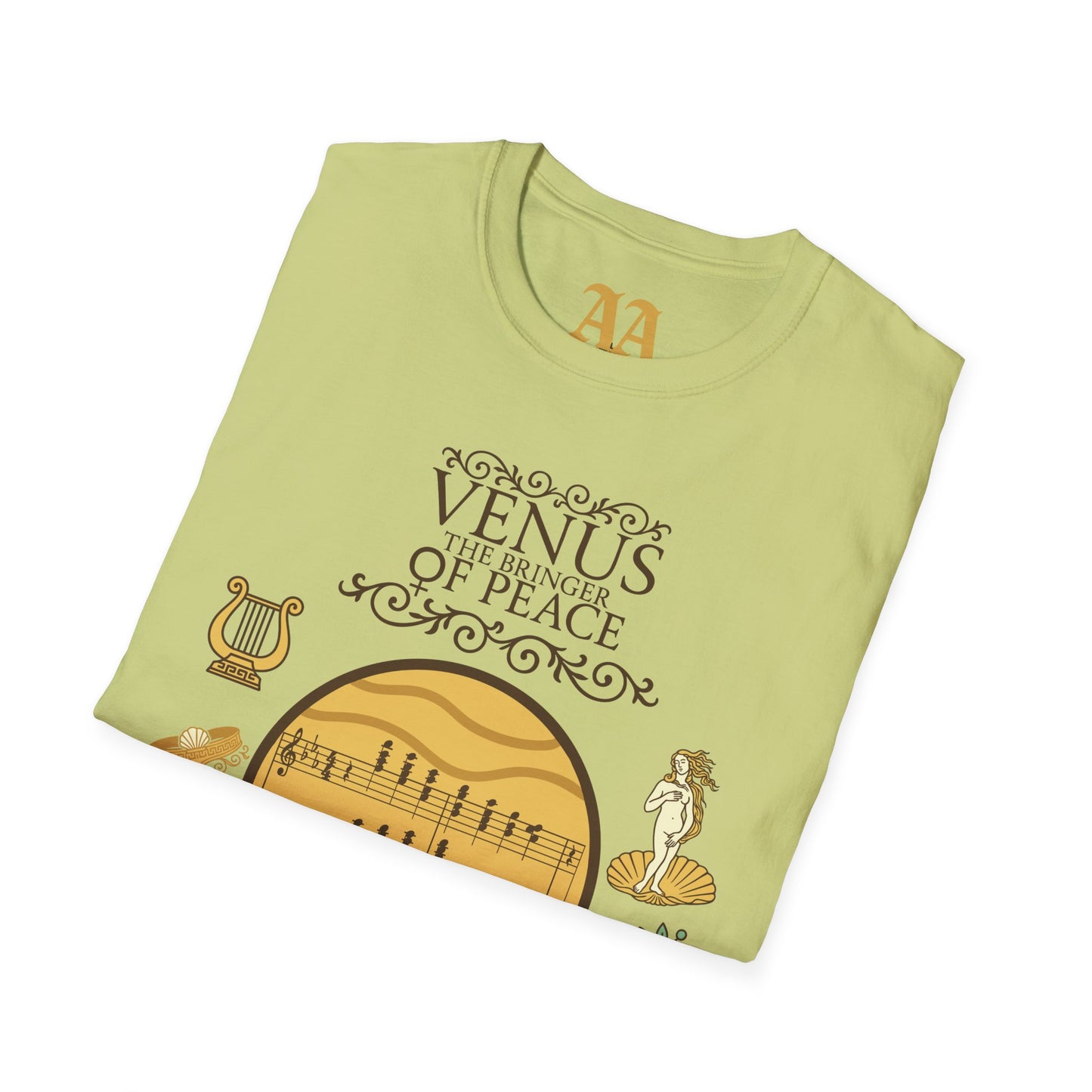 Holst Venus sheet music astrological symbols T Shirt__Pistachio__folded