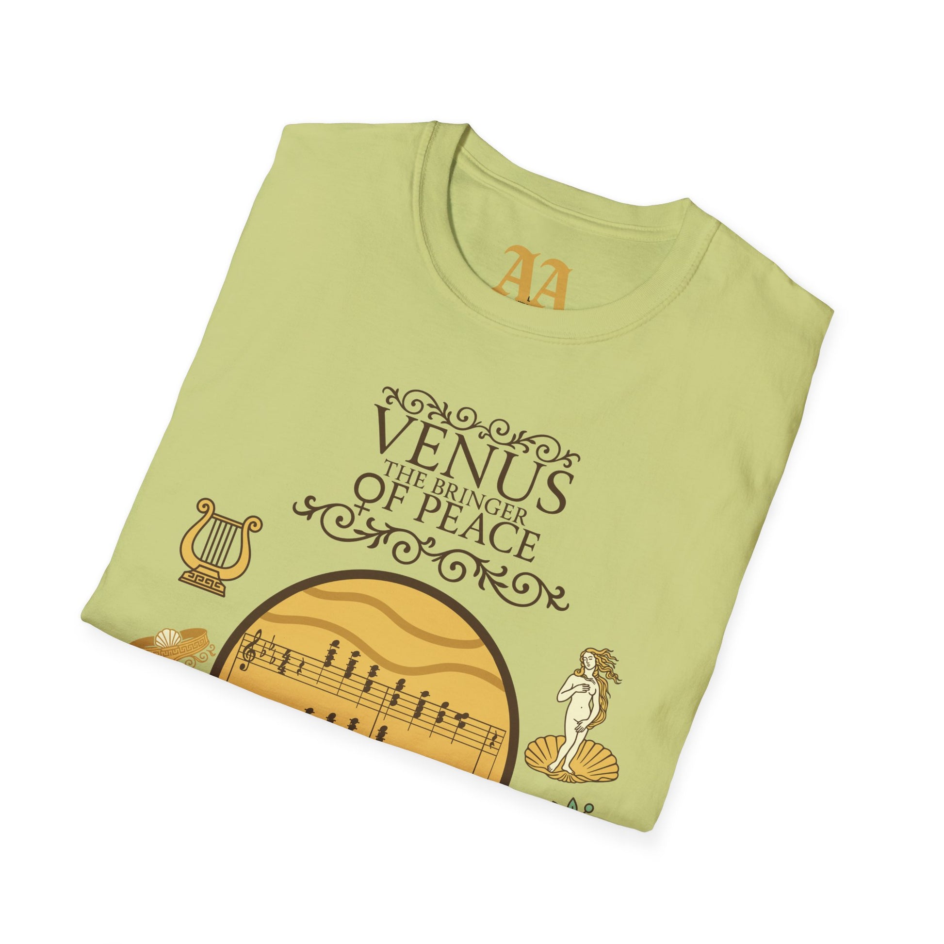 Holst Venus sheet music astrological symbols T Shirt__Pistachio__folded
