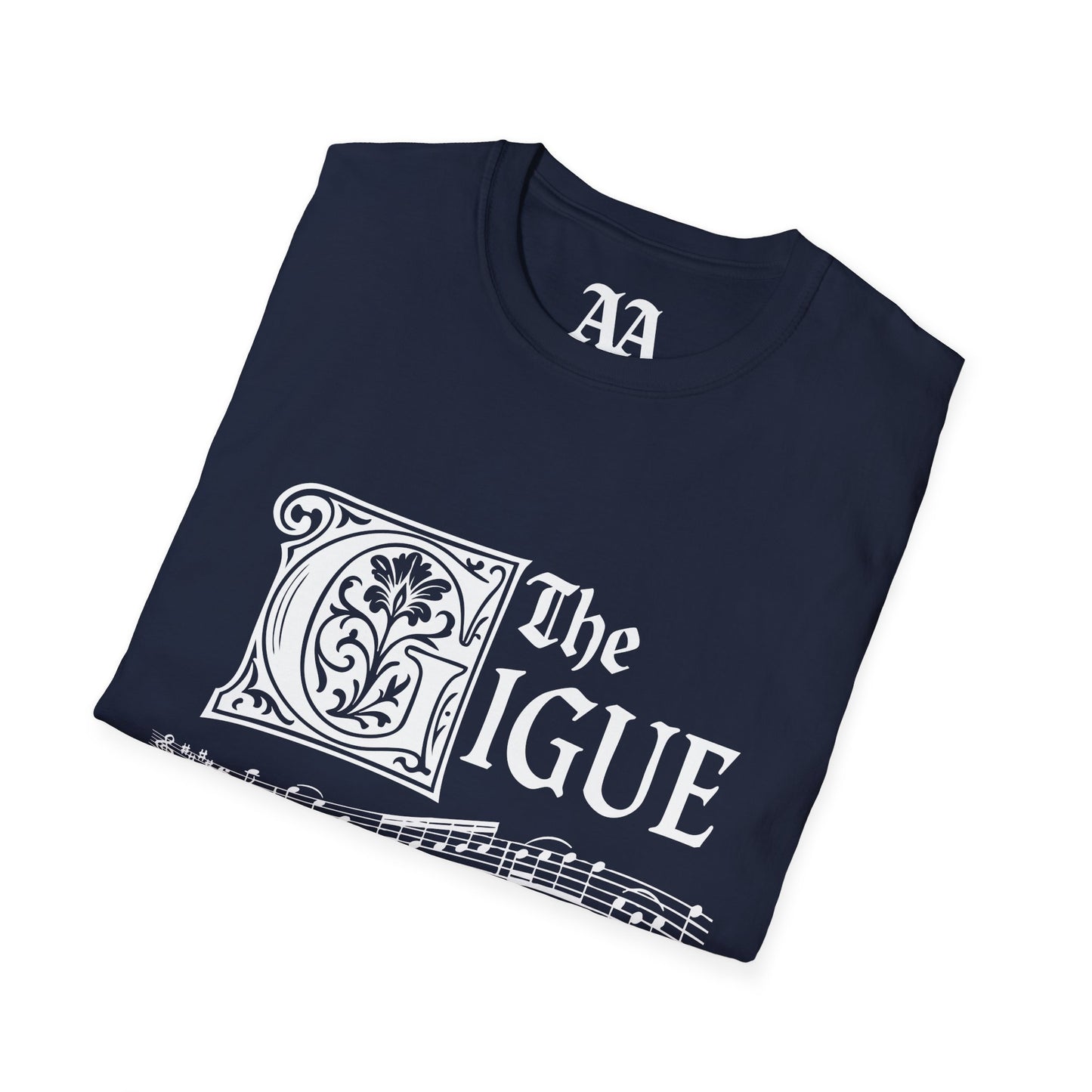 Music pun Gigue is up Bach Partita T Shirt__Navy__folded
