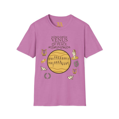 Holst Venus sheet music astrological symbols T Shirt__Heather Radiant Orchid__hanging
