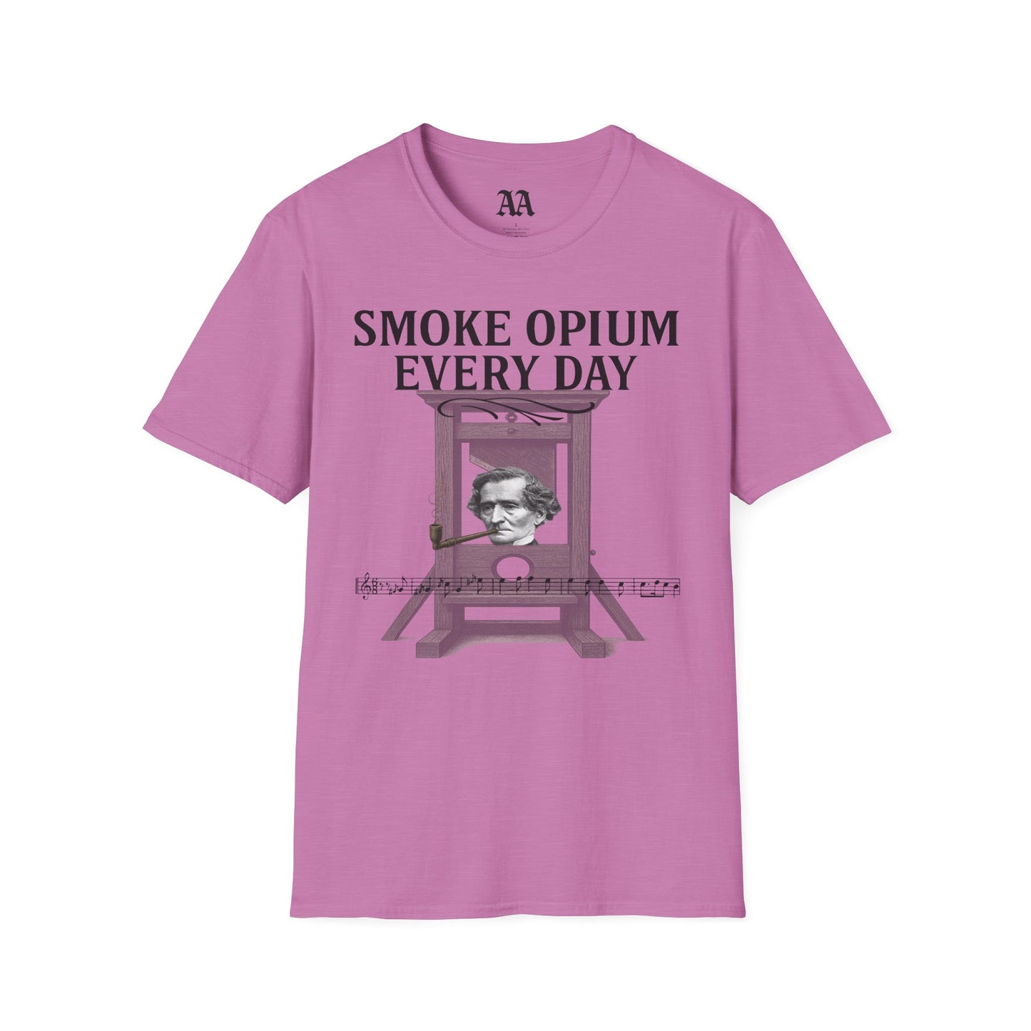 Berlioz Symphonie Fantastique T shirt__Heather Radiant Orchid__hanging