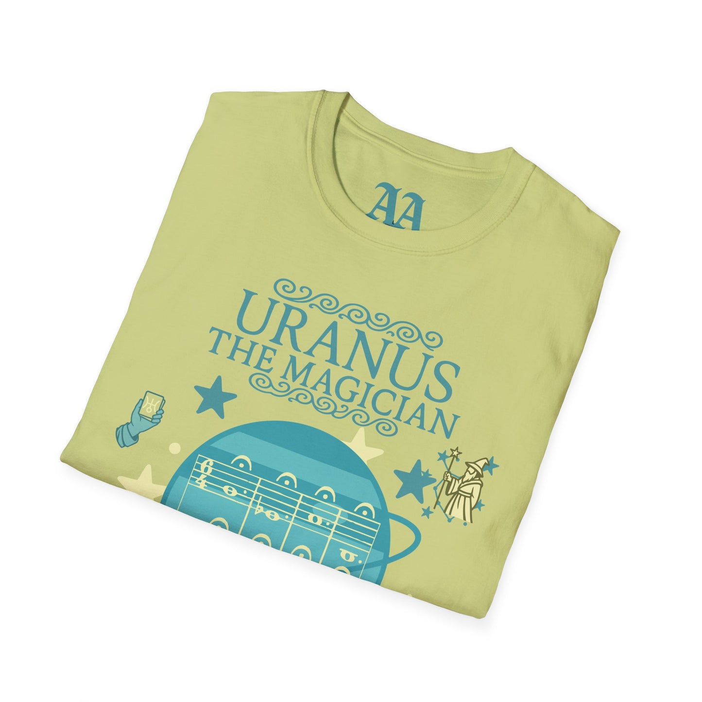 Holst Uranus sheet music astrological symbols T Shirt__Pistachio__folded