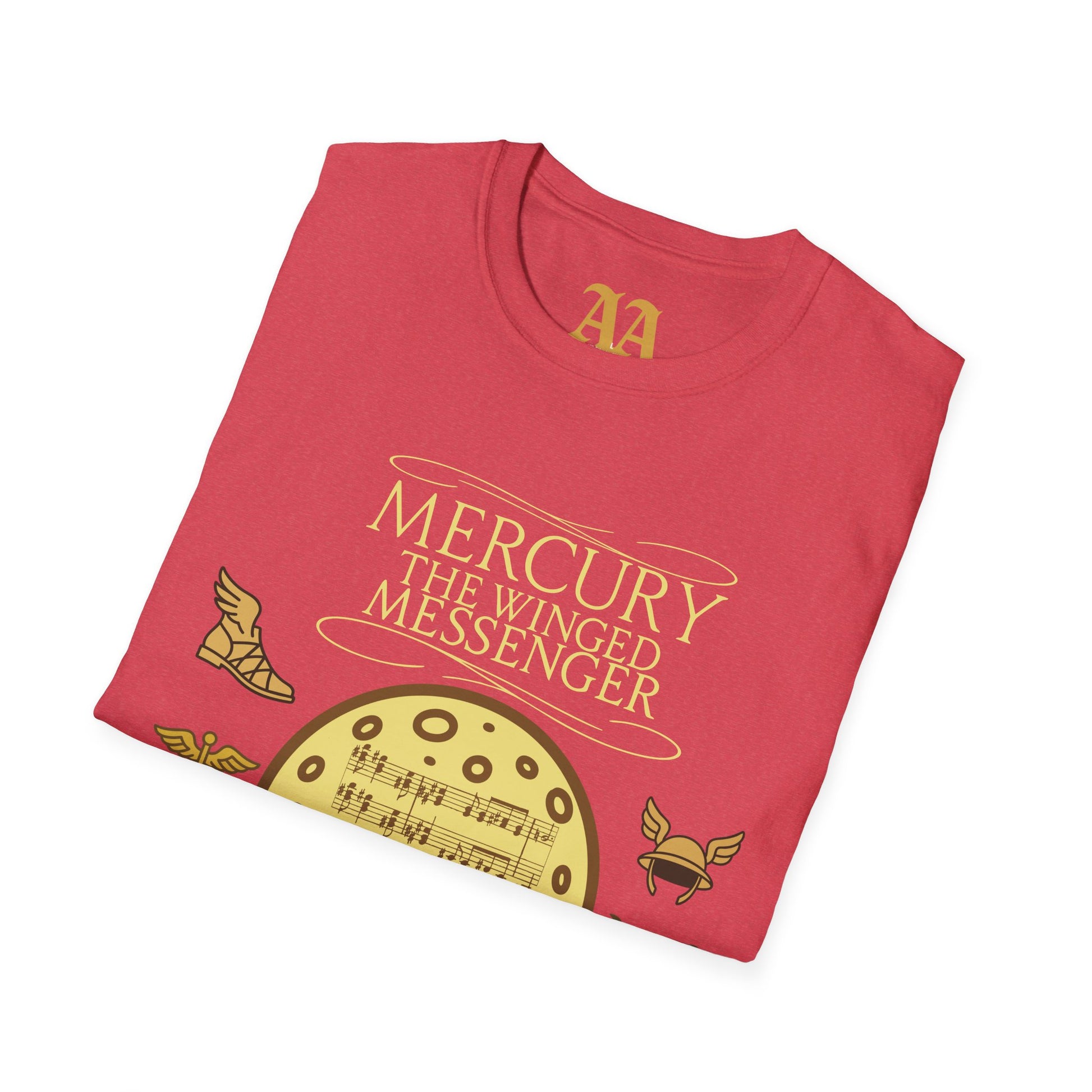 Holst Mercury sheet music astrological symbols T Shirt__Heather Red__folded