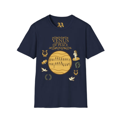 Holst Venus sheet music astrological symbols T Shirt__Navy__hanging