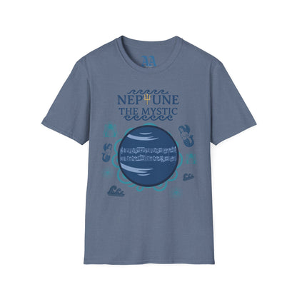 Holst Neptune sheet music astrological symbols T Shirt__Heather Indigo__hanging