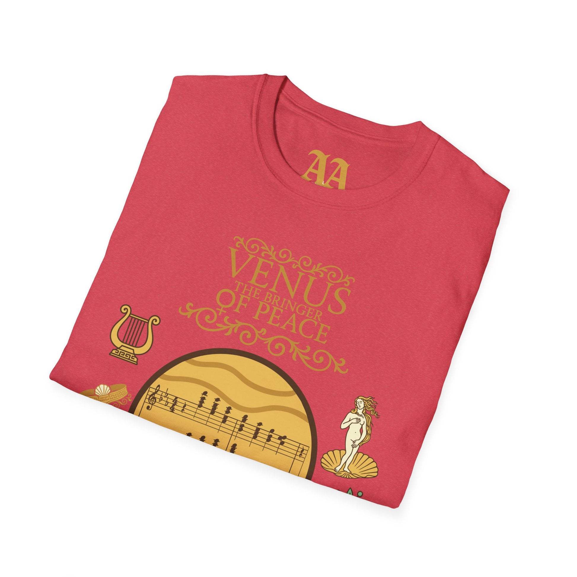 Holst Venus sheet music astrological symbols T Shirt__Heather Red__folded