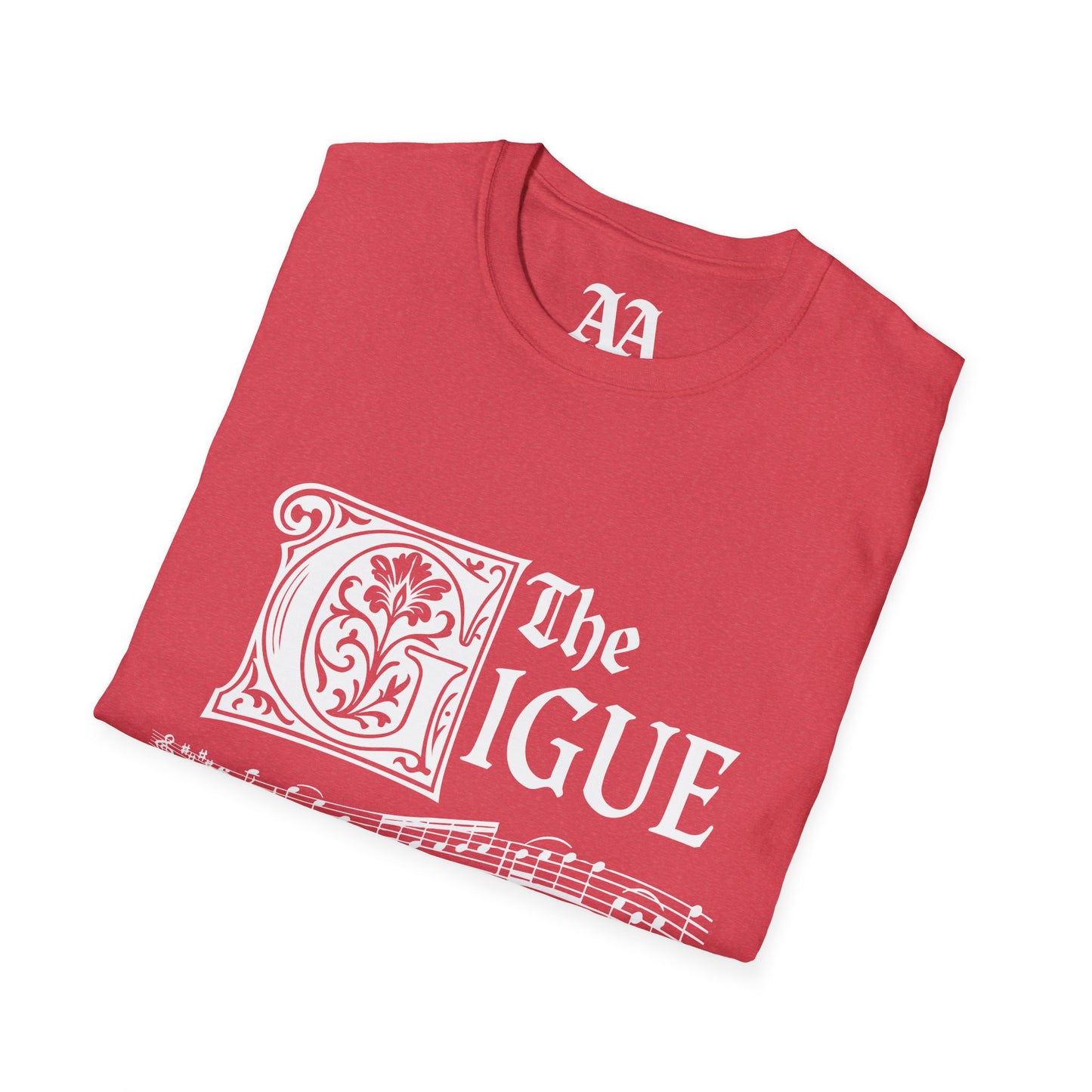 Music pun Gigue is up Bach Partita T Shirt__Heather Red__folded