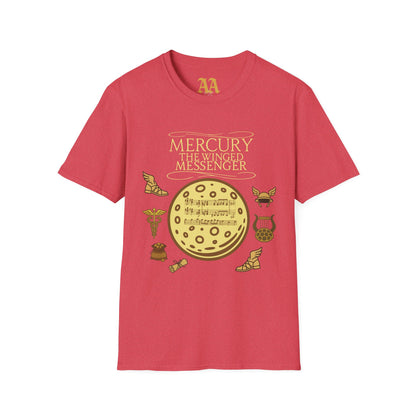 Holst Mercury sheet music astrological symbols T Shirt__Heather Red__hanging