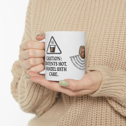 Handel with Care Mug Ceramic Mug, Gift for Musicians, 11oz