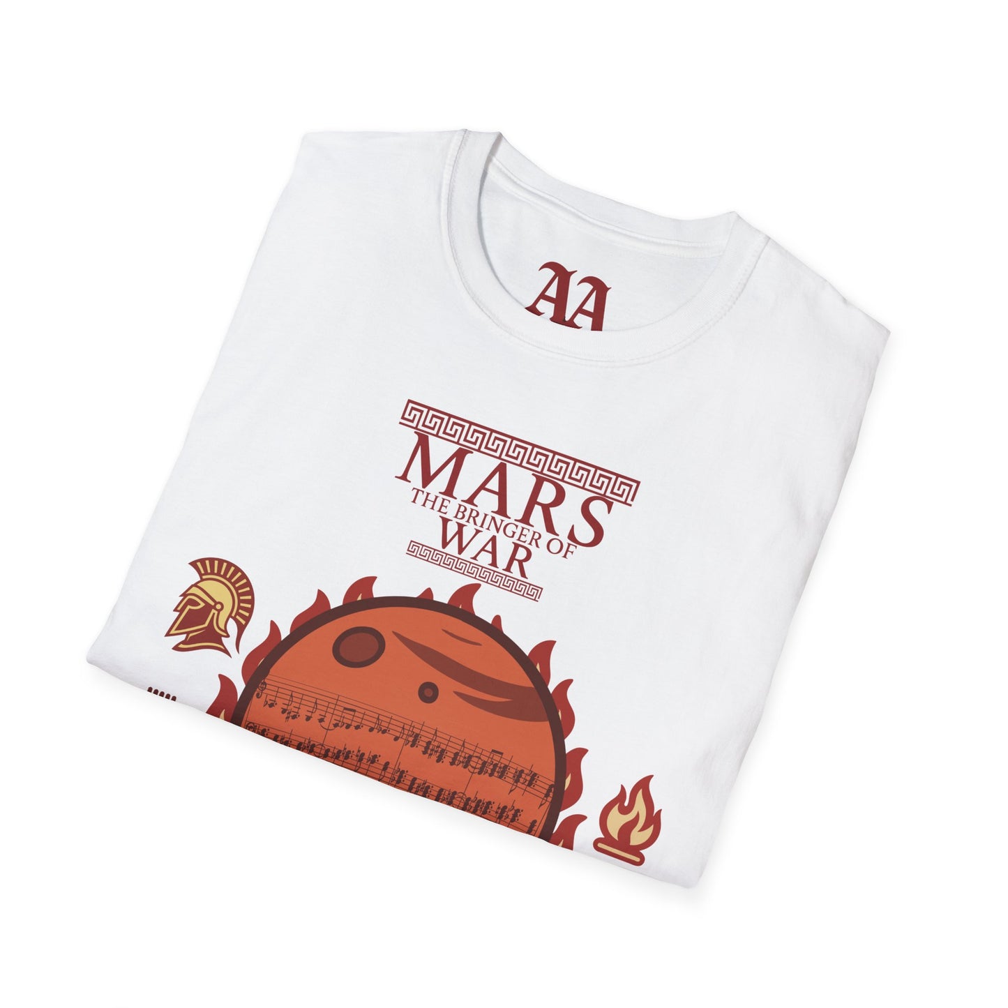Holst Mars sheet music astrological symbols T Shirt__White__folded