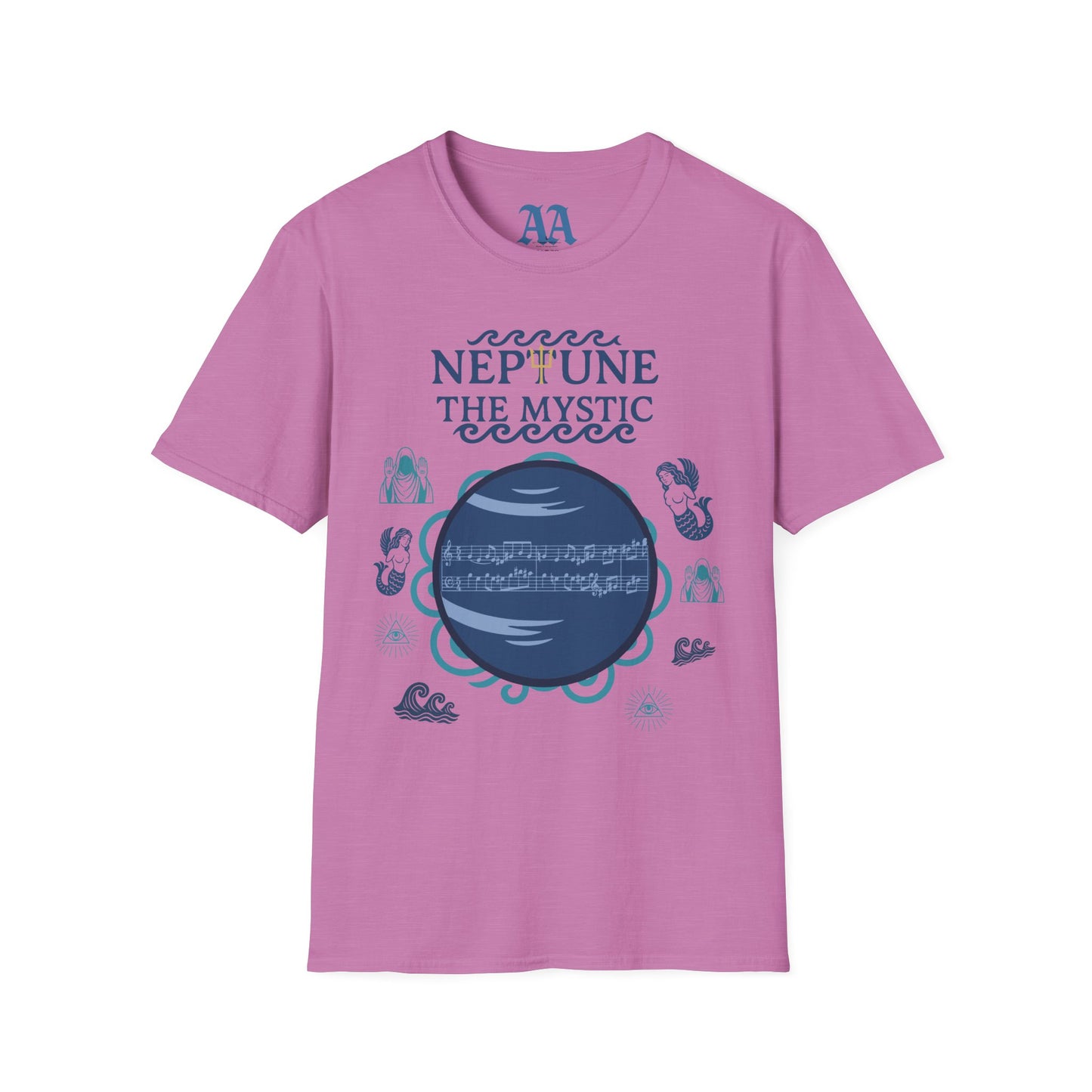 Holst Neptune sheet music astrological symbols T Shirt__Heather Radiant Orchid__hanging