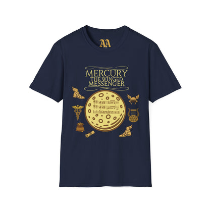 Holst Mercury sheet music astrological symbols T Shirt__Navy__hanging