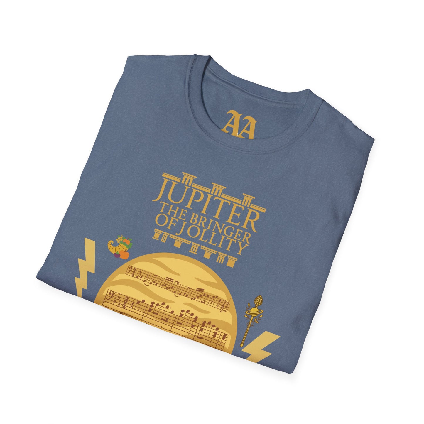Holst Planet's Jupiter T shirt__Indigo__folded