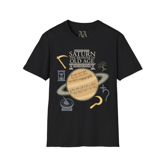 Holst Saturn sheet music astrological symbols T Shirt__Black__hanging