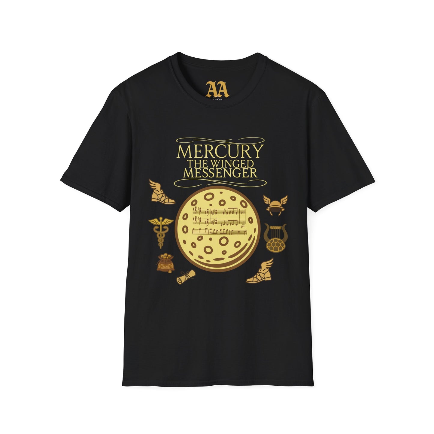 Holst Mercury sheet music astrological symbols T Shirt__Black__hanging