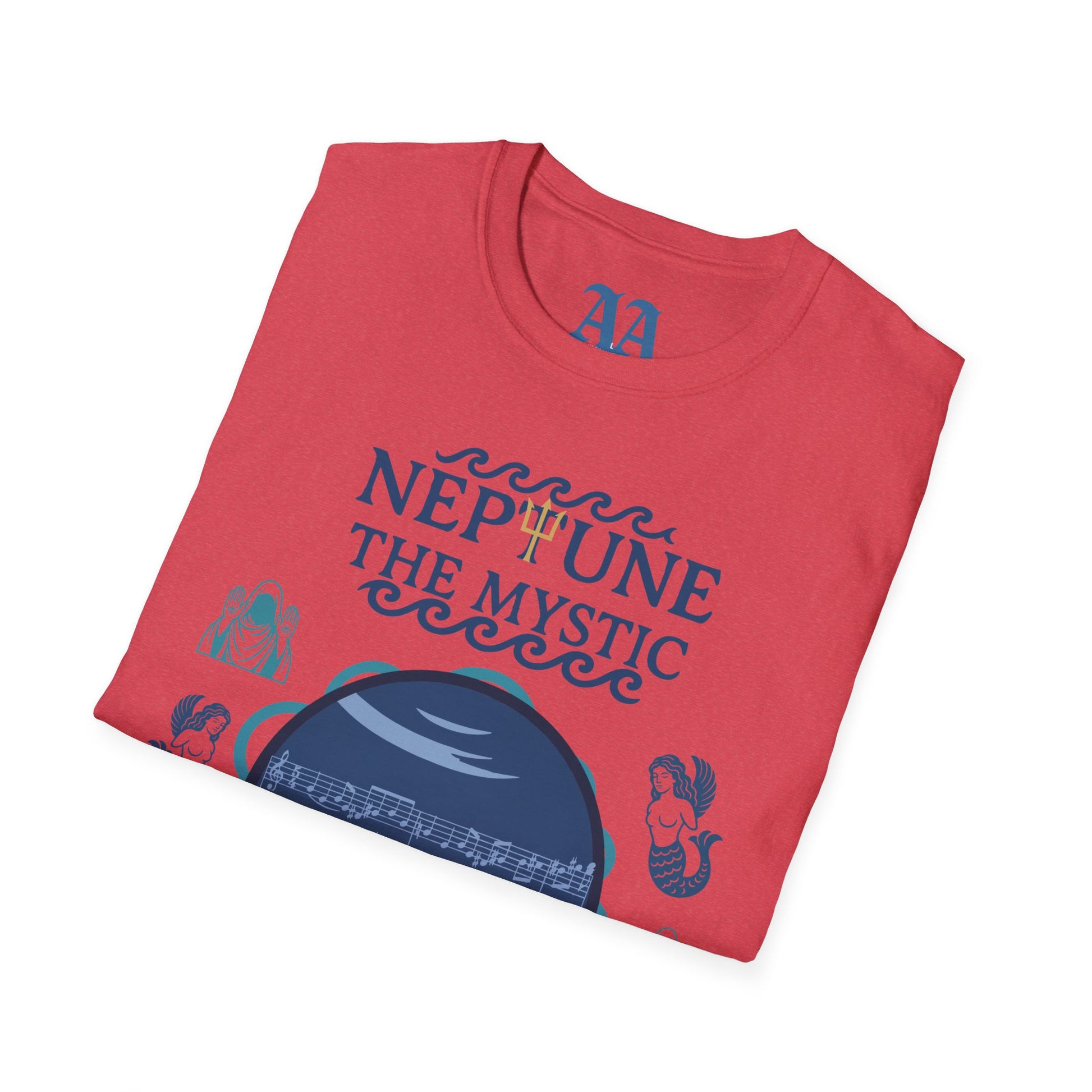 Holst Neptune sheet music astrological symbols T Shirt__Heather Red__folded