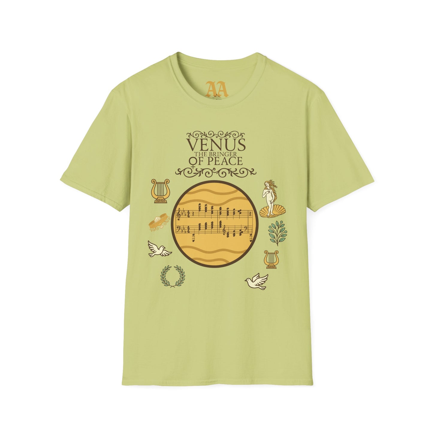 Holst Venus sheet music astrological symbols T Shirt__Pistachio__hanging