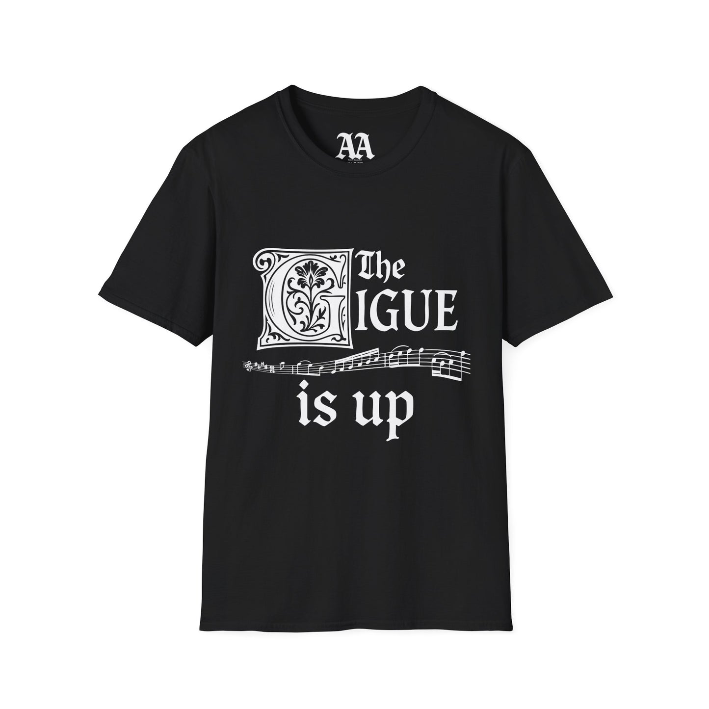 Music pun Gigue is up Bach Partita T Shirt__Black__hanging