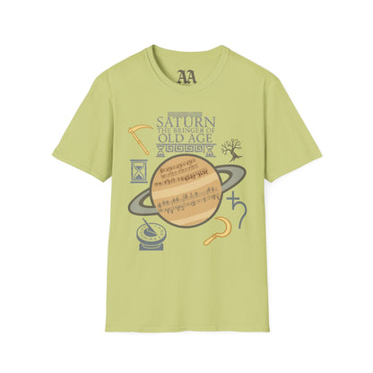 Holst Saturn sheet music astrological symbols T Shirt__Pistachio__hanging