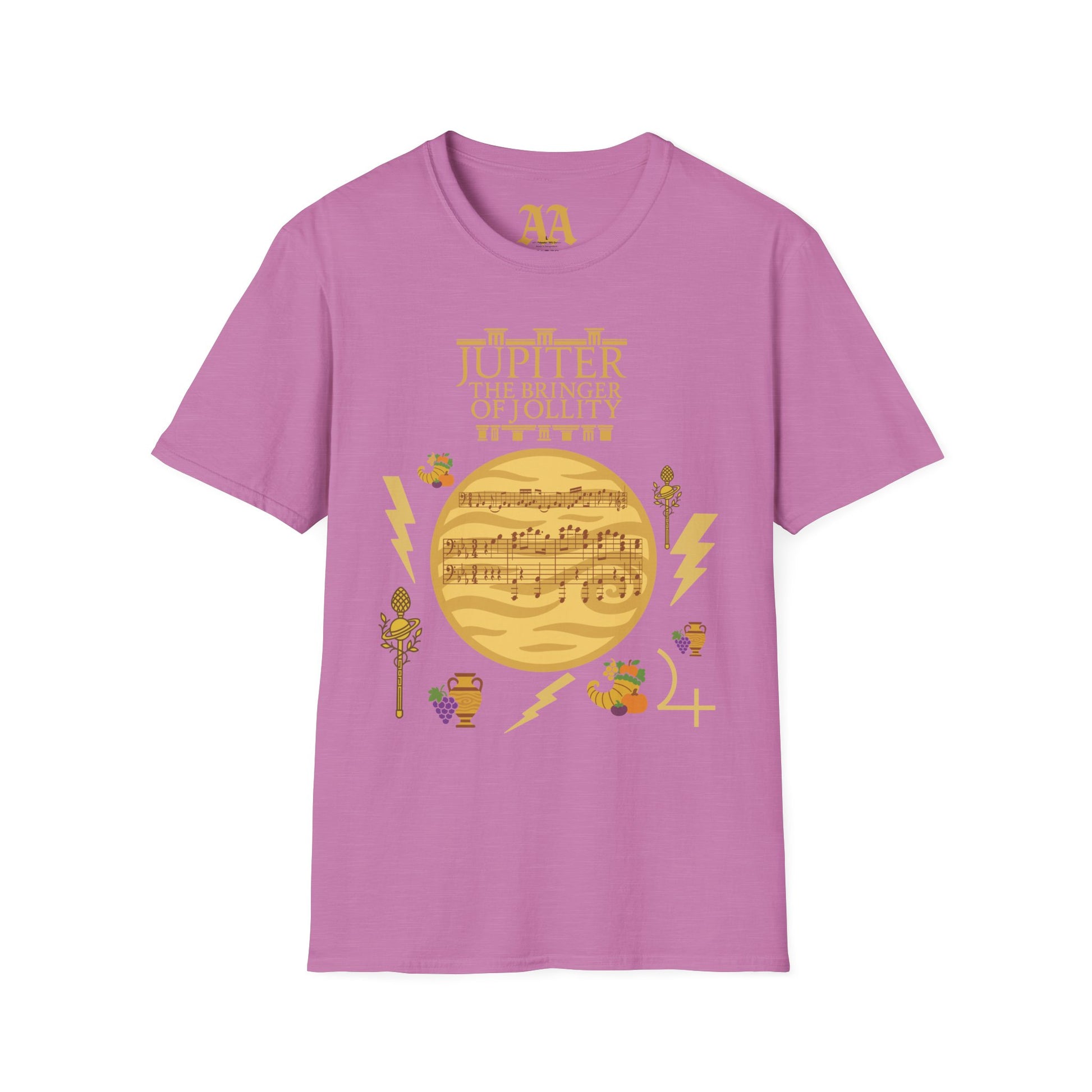 Holst Planet's Jupiter T shirt__Heather Radiant Orchid__hanging