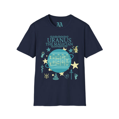 Holst Uranus sheet music astrological symbols T Shirt__Navy__hanging