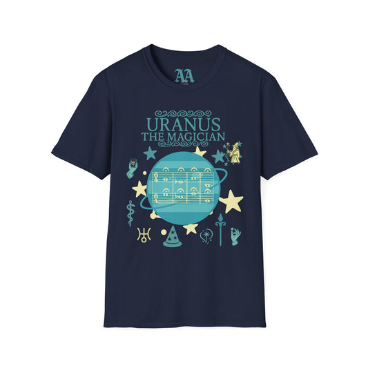 Holst Uranus sheet music astrological symbols T Shirt__Navy__hanging