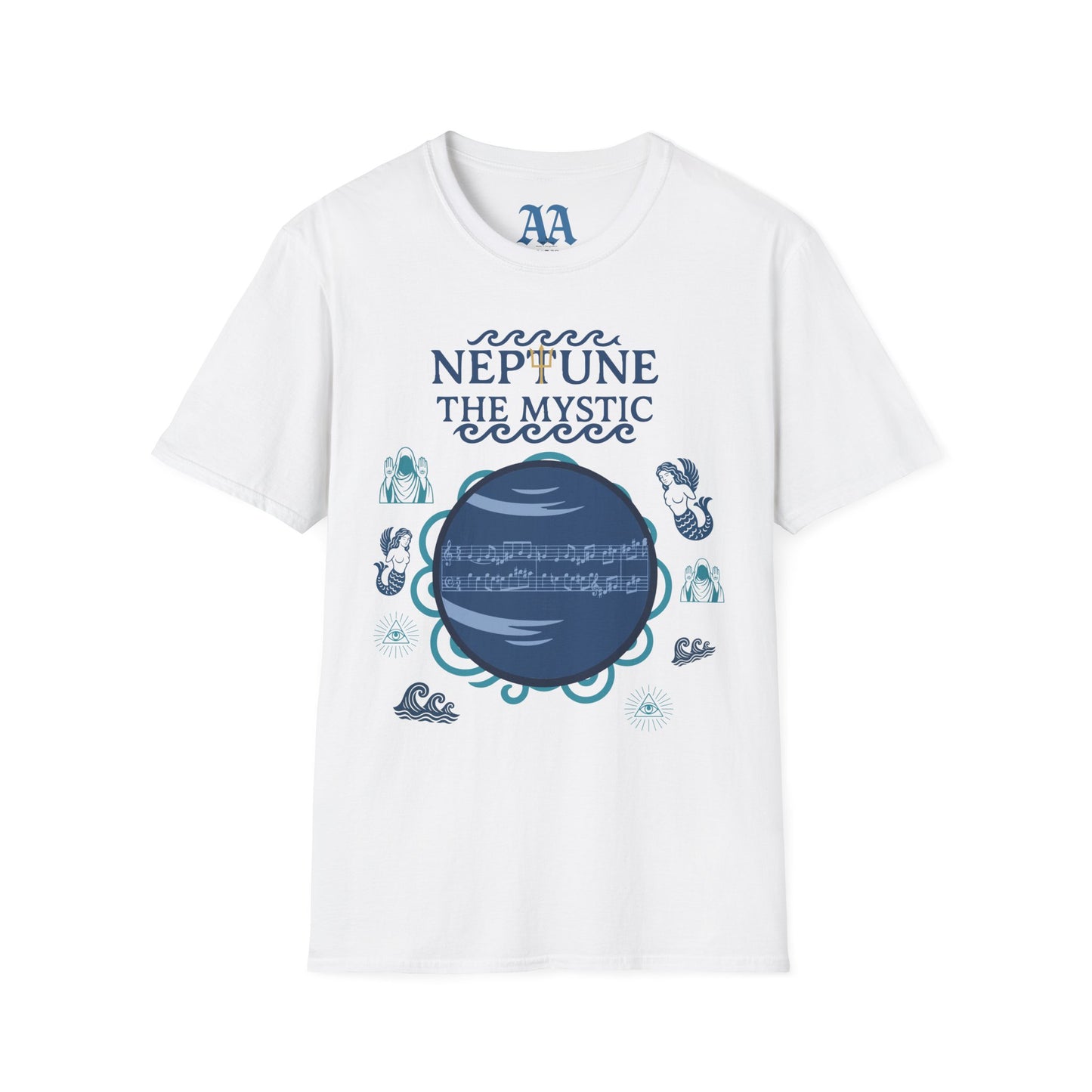 Holst Neptune sheet music astrological symbols T Shirt__White__hanging