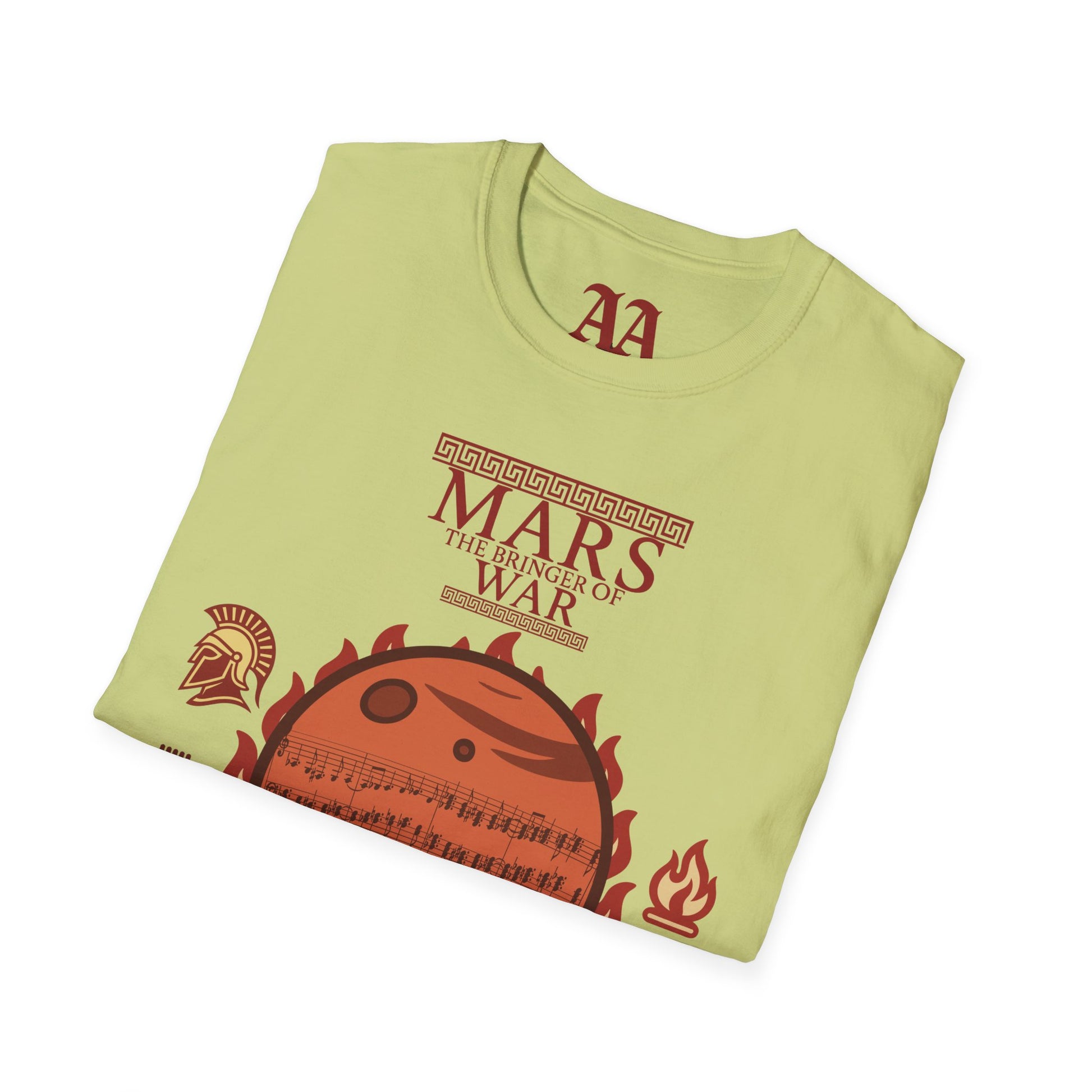 Holst Mars sheet music astrological symbols T Shirt__Pistachio__folded
