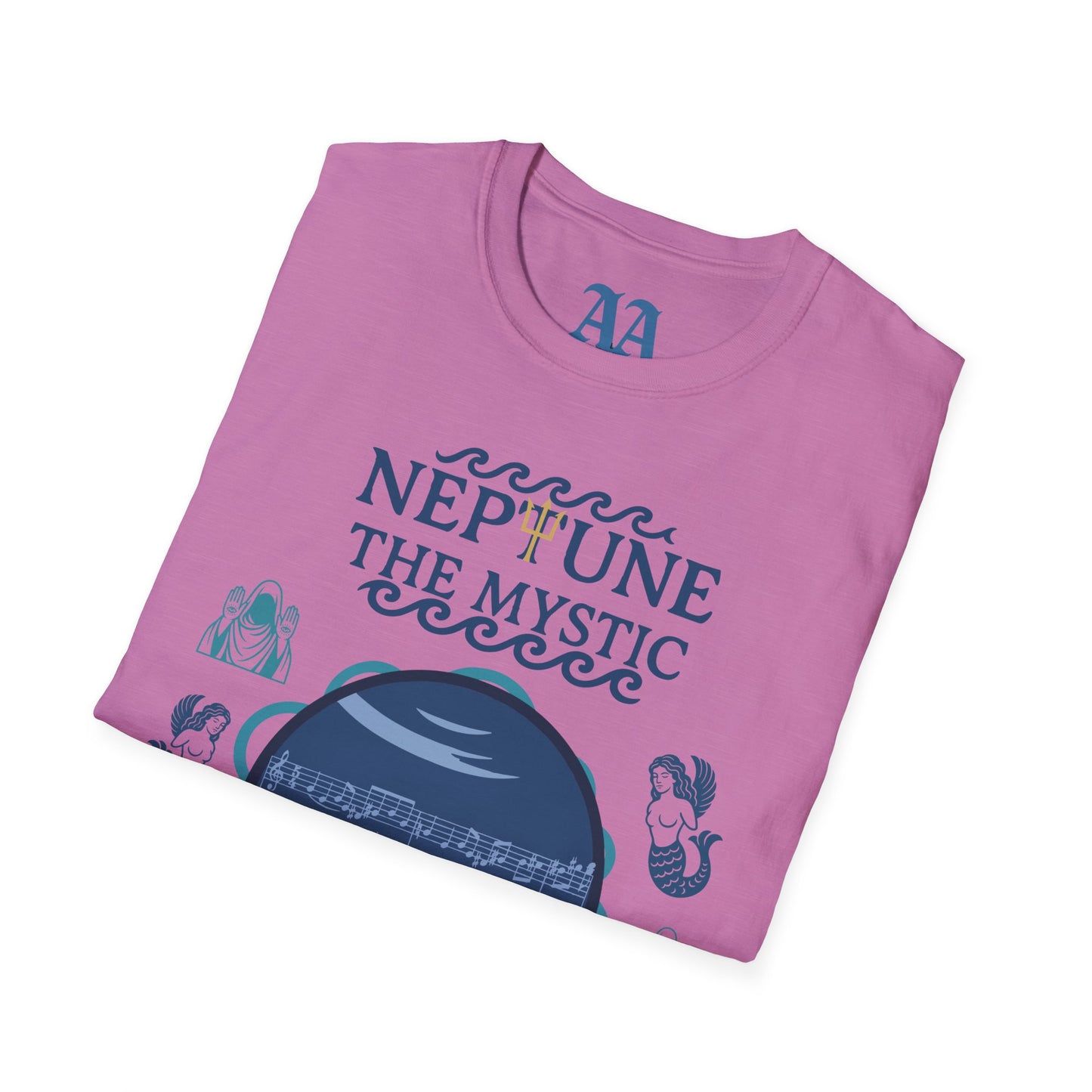 Holst Neptune sheet music astrological symbols T Shirt__Heather Radiant Orchid__folded
