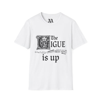 Music pun Gigue is up Bach Partita T Shirt__White__hanging