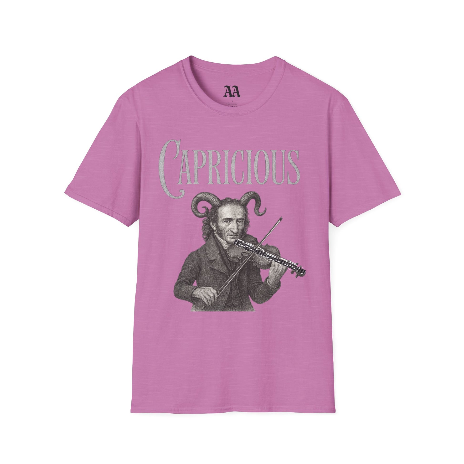 Paganini 24th Caprice T shirt__Heather Radiant Orchid__hanging