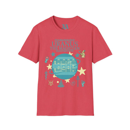 Holst Uranus sheet music astrological symbols T Shirt__Heather Red__hanging