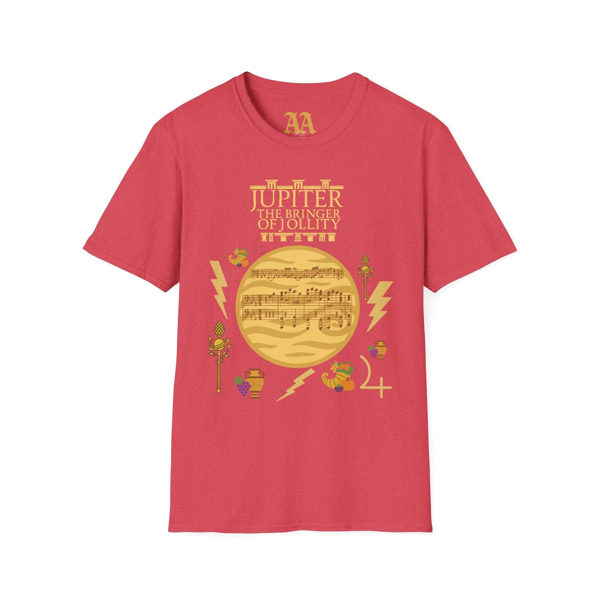 Holst Planet's Jupiter T shirt__Heather Red__hanging