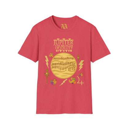 Holst Planet's Jupiter T shirt__Heather Red__hanging