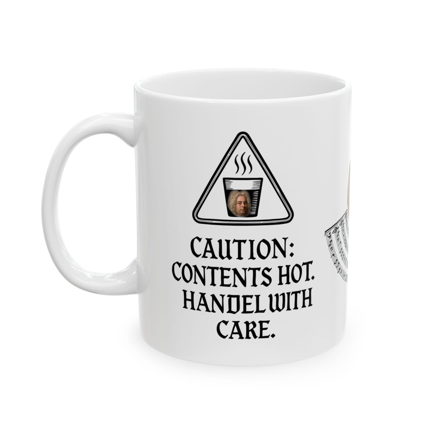 Handel with Care Mug Ceramic Mug, Gift for Musicians, 11oz